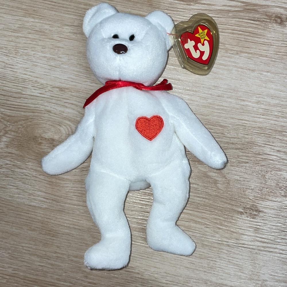 Ty 4058 Valentino Bear Beanie Baby 1993/1994 Brown Nose! Errors. - Picture 9 of 10